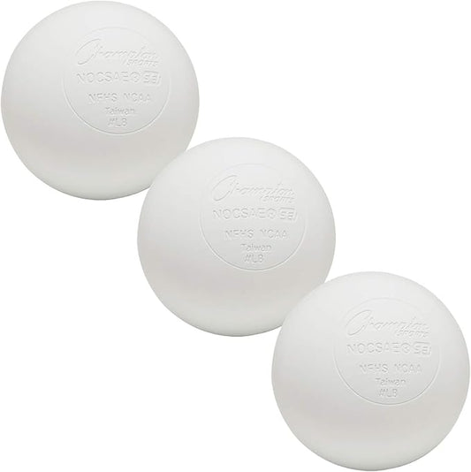 Champion Sports Lacrosse Balls: Official Size Sporting Goods Equipment for Professional, College & Grade School Games, Practices & Recreation - NCAA, NFHS and SEI Certified