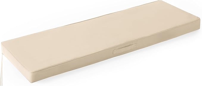 Outdoor Bench Cushions for Outdoor Furniture, 45x18x3 Inch, Waterproof Bench Pillow, Fade Resistant Long Bench Seat Pads for Garden, Indoor, Porch Swing, Beige