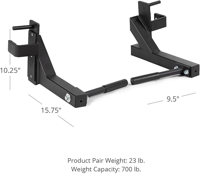 Titan Fitness X-3 Series Dip Bars, J-Hook Style Rack Mounted Dip Attachment, 880 LB Capacity, Fits 3" X 3"Tubular Steel