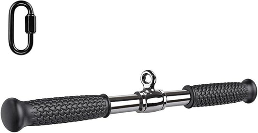 SELEWARE Rotating Straight Bar Cable Machines Attachments for Gym, Pull Down Bar Press Down Bar with Non-Slip Rubber Handle, Universal Attachment for Cable Machines