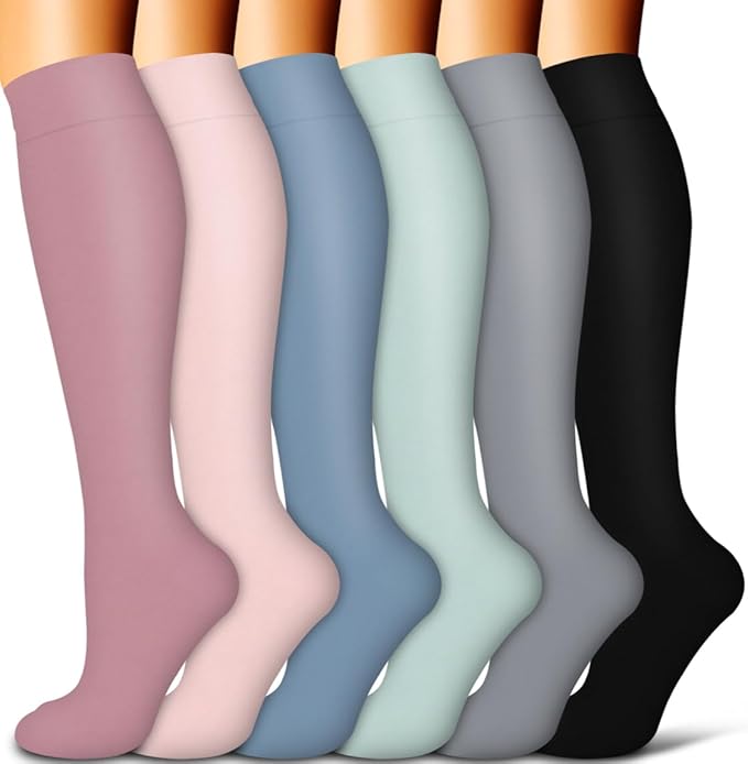 Copper Compression Socks for Women and Men(6 Pairs)-Best Support for Running, Athletic, Nursing, Travel