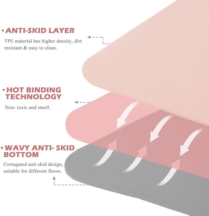 Yoga Mat Non Slip, Pilates Fitness Mats, Eco Friendly, Anti-Tear 1/4" Thick Yoga Mats for Women, Exercise Mats for Home Workout with Carrying Sling and Storage Bag