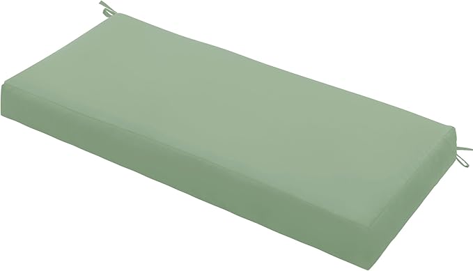 Outdoor Bench Cushion Waterproof 59"x18" – Fade-Resistant Patio Furniture Cushion with Ties for Loveseat, Porch Swing or Indoor Bench Replacement, Sage Green