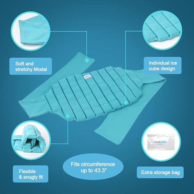 Ice Pack for Back Pain Relief, 2 Hours Long Lasting Cold Pack for Lower Back, Cold Therapy Flexible Ice Pack Wrap for Lumbar Pain, Sciatica, Coccyx, Swelling, Surgery