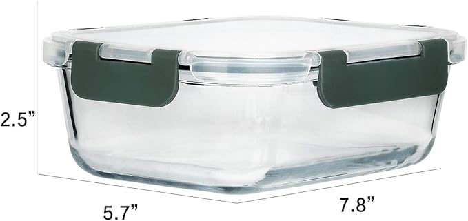 [8-Pack,30 oz]Glass Meal Prep Containers,Glass Food Storage Containers,Airtight Glass lunch Containers with Lids - Microwave, Oven, Freezer and Dishwasher