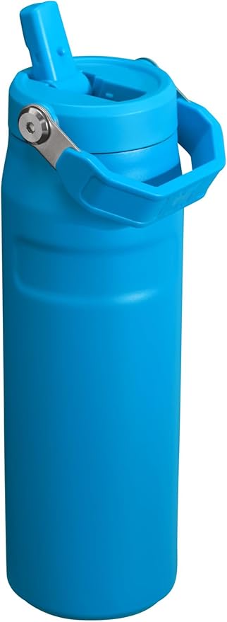 Stanley IceFlow Flip Straw 2.0 Water Bottle 24 OZ | Built-In Straw with Larger Opening | Lightweight & Leak-Resistant | Insulated Stainless Steel | BPA-Free | Azure