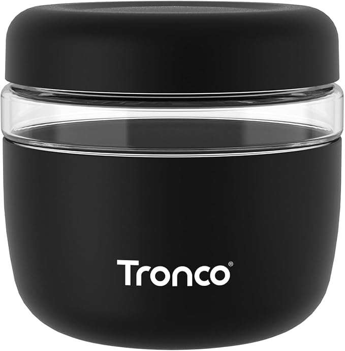 Tronco 24 oz Glass Lunch Bowl Container with Lid, Glass Food Containers, Leak & Spill Proof, Soup & Stew Food Storage Salad, Yogurt, Meal Prep, Airtight, Reusable, Dishwasher Safe, BPA-Free, Set of 1