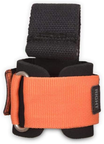 Lifting Dowel Straps Neoprene Padded Wrist Wraps Power Weight Lifting Training Gym Grips Straps Wrist Support Bandage Set of 2 Alternative to Hooks (Orange)