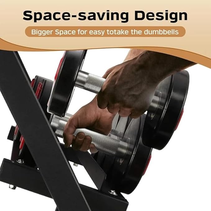 3 Tier Dumbbell Rack, Heavy Duty Weight Rack for Home Gym, Holds Dumbbells & Kettlebell Set, Dumbell Rack Stand Only with Shelf, 1100LBS Capacity