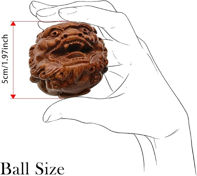 2PCS Lucky Sacred Beast Massage Balls – Attract Wealth & Fortune Blessing, Stress Relief, Hand Therapy & Muscle Relaxation, Finger Exercise & Meditation for Home, Office, School