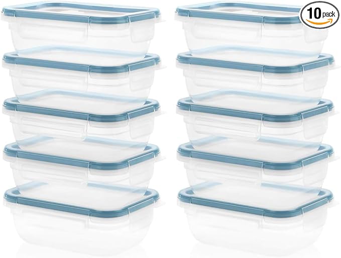 Snapware Total Solutions (10-Pack, 3 Cup) Plastic Food Storage Containers Set, Airtight & Leakproof Locking BPA-Free Lids Tupperware, Freezer Dishwasher Microwave Safe