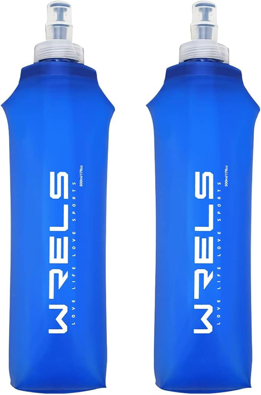 Folding Soft Flask Portable Collapsible Running Lightweight Water Bottle for Outdoor Sports,Travel with Mouthpeice Cover