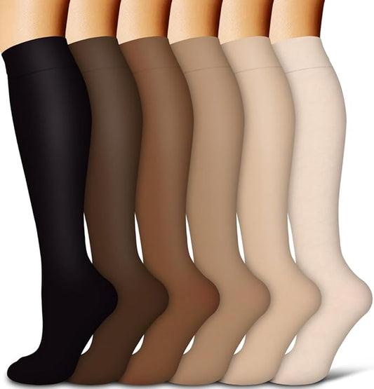 Copper Compression Socks for Women and Men(6 Pairs)-Best Support for Running, Athletic, Nursing, Travel