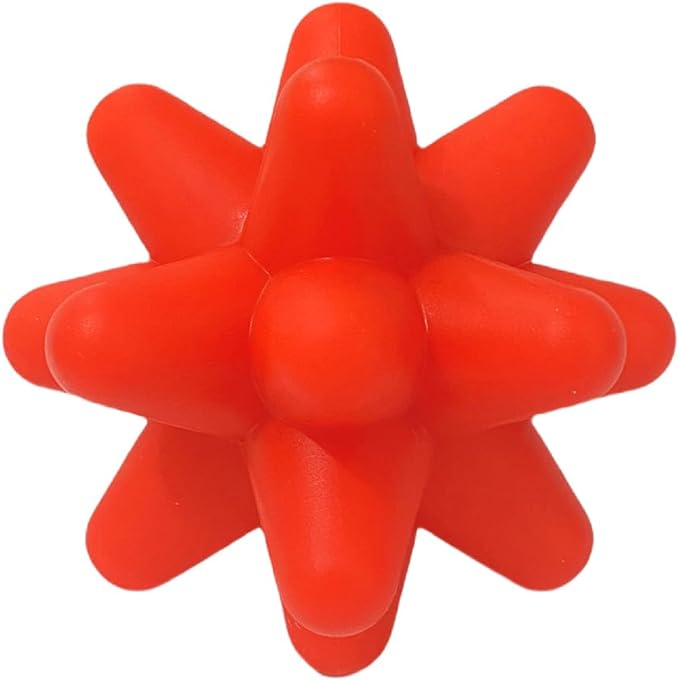 Silicone Spike Massage Ball, Spiky Stress Relief Balls for Foot, Back, Hand Therapy, Deep Tissue Trigger Point–3.15"(Blue/RED)