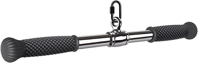 SELEWARE Rotating Straight Bar Cable Machines Attachments for Gym, Pull Down Bar Press Down Bar with Non-Slip Rubber Handle, Universal Attachment for Cable Machines