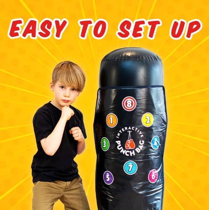 Inflatable Punching Bag for Kids - An Interactive Punching Bag With Several Game Modes - Inflatable Toys and Boxing Toys for Sporty Children; Perfect Kids Games and Presents for Children