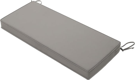 Favoyard Outdoor Bench Cushion 59 x 18 Inch Waterproof Patio Furniture Cushions 3-Year Color Fastness Garden Sofa Settee Couch Swing Pads with Handle and Adjustable Straps, Light Gray