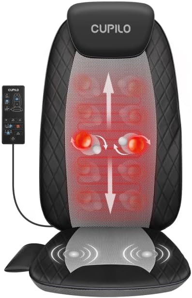 Back Massager for Pain Relief Deep Tissue - Shiatsu Back Massager with Heat for Chair, Massage Chair Pad, Back Support Inflatable Flap Chair Massage Seat Cushion, Gifts for Men Dad