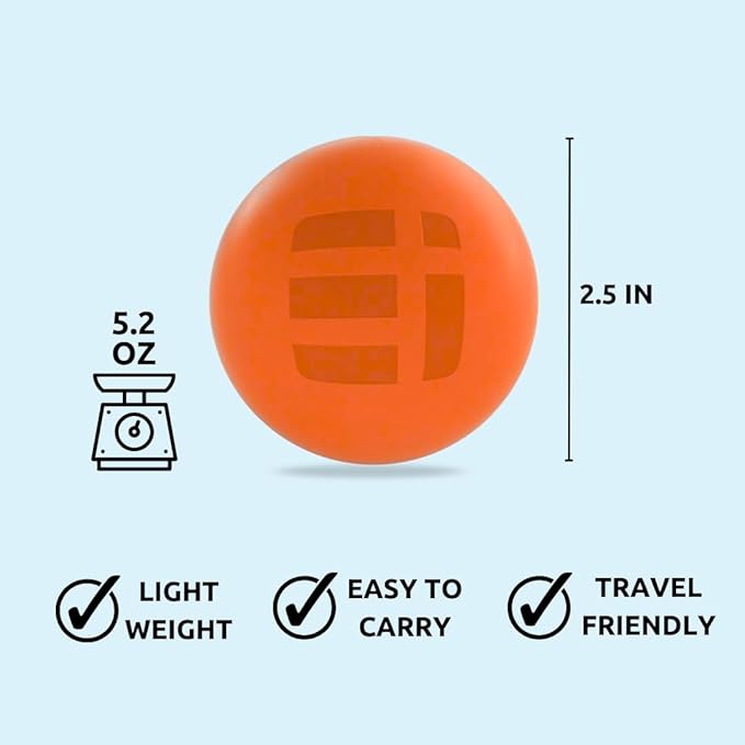 Massage Lacrosse Balls for Myofascial Release, Trigger Point Therapy Ball Set, Foot Massage Ball Roller for Plantar Fasciitis, Yoga Deep Tissue, Physical Therapy Balls Hard Rubber 2 Pack (Orange)