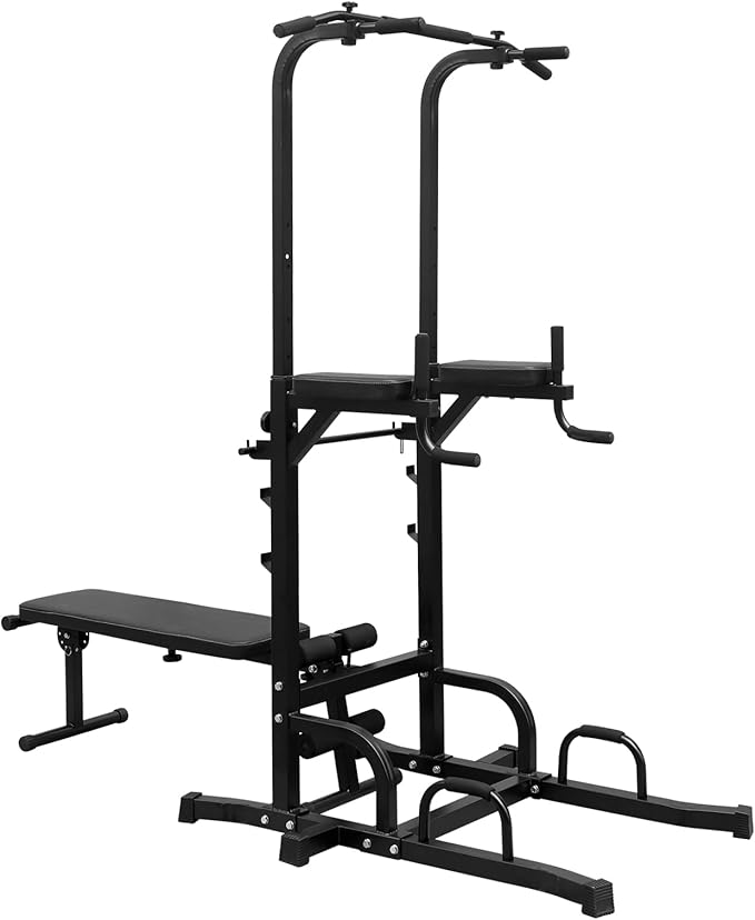 Adjustable Height Dip Bar Station, Heavy Duty Dip Station Push Up Bar for Home Gym,Multi-function Dip Station Pull Up Bar Full Body Strength Training Workout Fitness Equipment for Tricep Dips