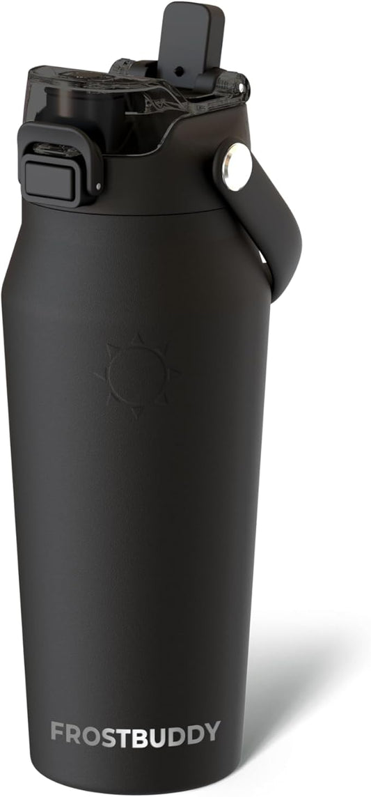 Frost Buddy 16oz Insulated Water Bottle with Straw & Chug Lid | Leak-Proof Stainless Steel | 24-Hours Cold | Sweat-Proof, Cup Holder Friendly | Ideal for Gym, Travel, Sports & Everyday Hydration