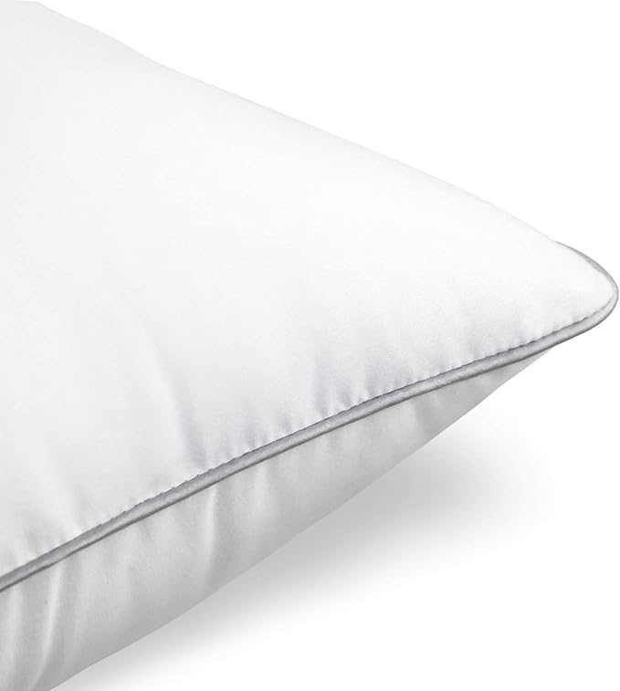 EDOW Soft Pillows for Sleeping (2 Pack),Supportive Down Alternative Polyester Micro-Fiber Filled Pillows, Brushed Cotton Cover, Machine Washable (White, Queen(20x30))