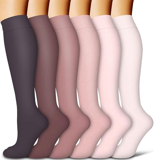 Copper Compression Socks for Women and Men(6 Pairs)-Best Support for Running, Athletic, Nursing, Travel