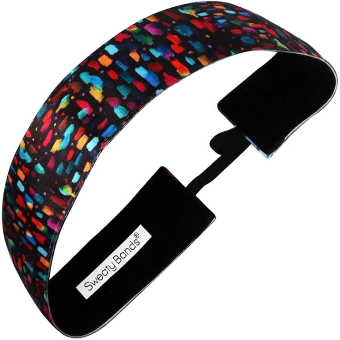 Sweaty Bands Womens Girls Headband - Non-Slip Velvet-Lined Fitness Hairband - Confetti 1.5-Inch