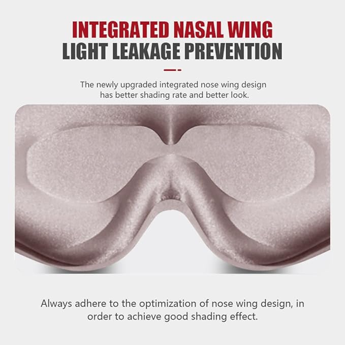 Sleep Mask, 3D Deep Contoured Eye Covers for Sleeping, 99% Block Out Light Eye Mask,Zero Pressure Cup Blindfold for Men Women, with Adjustable Strap for Sleeping, Yoga, Traveling (Pink)