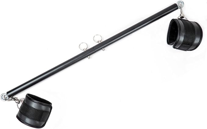 Black 2 Rings Exercise Expandable Workout Spreader Bar Glutes and Leg Fitness Gear, Home Indoor Gyms, Pilates Kit