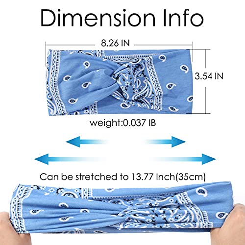 Artilady 6 Pack Wide Boho Headbands for Women - Soft Yoga Elastic Hair Bands for Girls Workout Running Sport Headwrap Non-slip Breathable (Leaf Pattern)