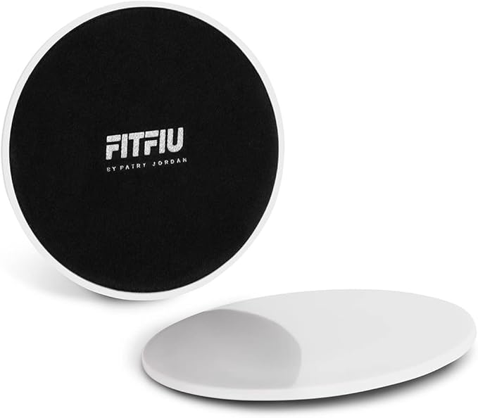 Fitfiu Fitness Pack of 4 Pilates Accessories: 1 Weights 2 Wristbands 2 Dumbbells 2 Dumbbells 2 Sliding Discs 1 Steel Elastic Band in White Silicone