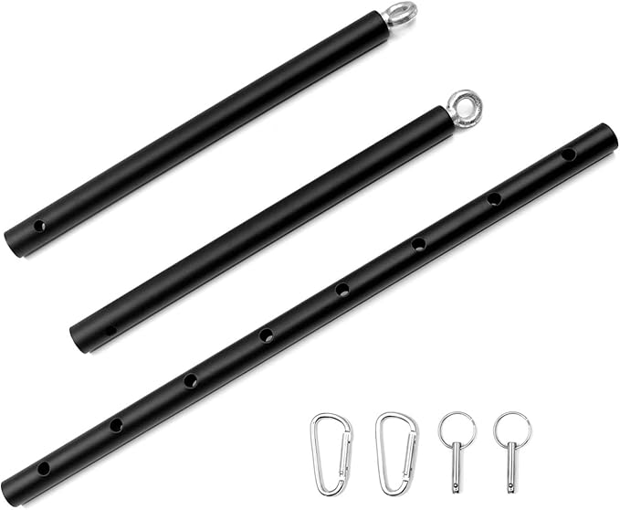 Black 2 Rings Exercise Expandable Workout Spreader Bar Glutes and Leg Fitness Gear, Home Indoor Gyms, Pilates Kit
