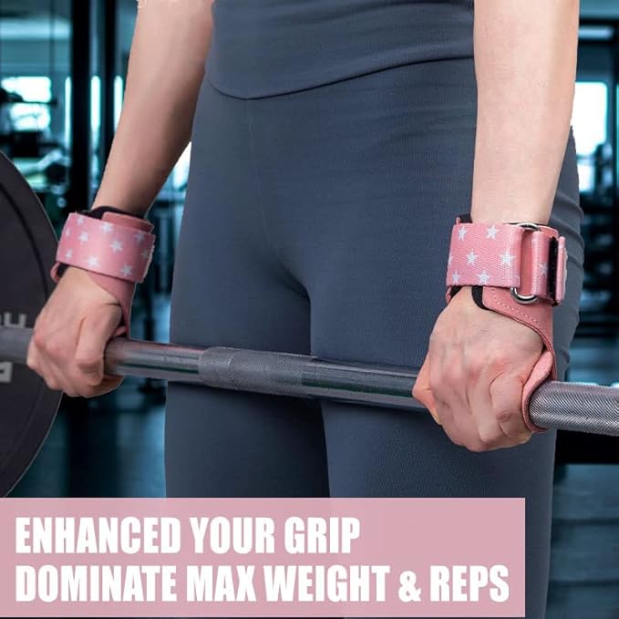 LARA STAR Weight Lifting Wrist Straps for Maximum Grip Support,Lifting Strap for Weightlifting, Gym Grips Hook for Deadlifts, Powerlifting, Heavy Shrug Women/Men