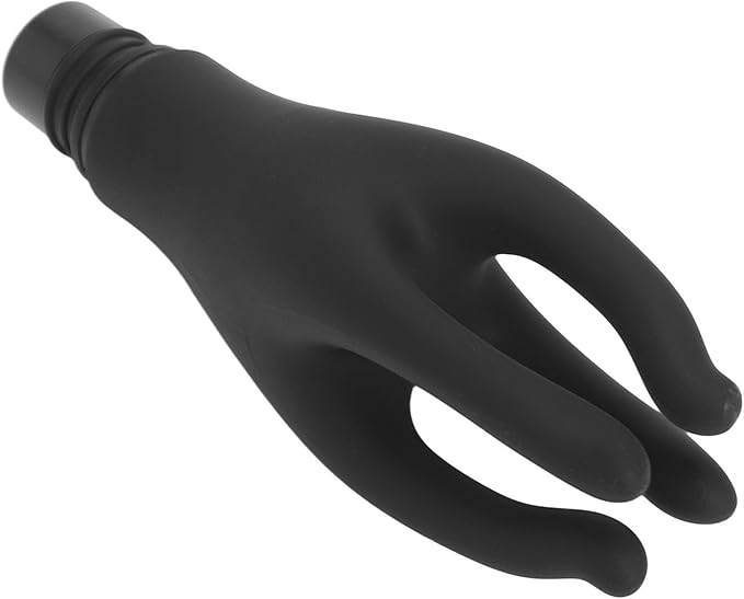 Fascia Massage Gun Head, Replaceable Head 4 Fingers Artifical Hand Silicone Fascia Adult Machines Attachments, Black Caliber 0.71‑0.75in