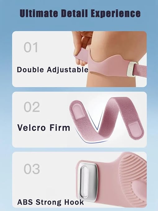 Patella Band for knee Pain Relief during exercise | Adjustable Patellar Tendon Support Strap for Running | Sports & Support | Tendonitis & Jumper's | Made with Silicone & Polyamide. (pink)