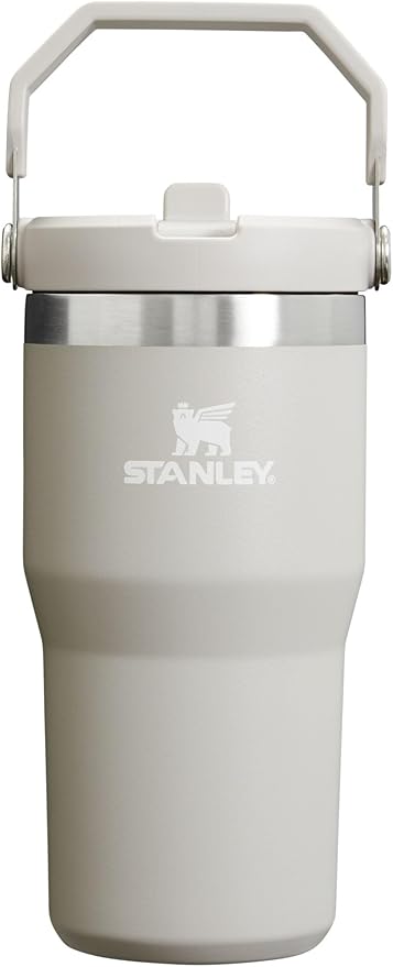 Stanley IceFlow Flip Straw Tumbler with Handle 20 oz | Twist On Lid and Flip Up Straw | Leak Resistant Water Bottle | Insulated Stainless Steel |BPA-Free | Ash