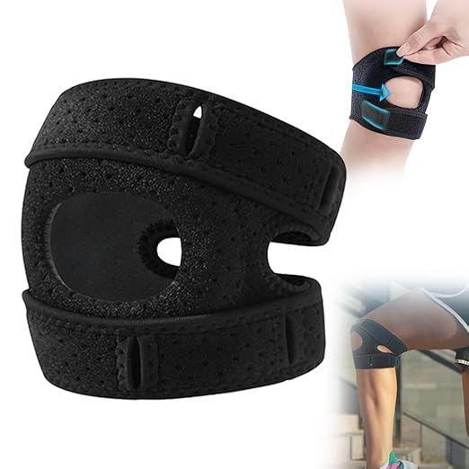 Knee Brace for Women Men Adjustable Knee Support, Knees Pains Relief Brace for Meniscus Tear Knee Pain Arthritis Pain Injury Recoverys Running Workout (1, Black)