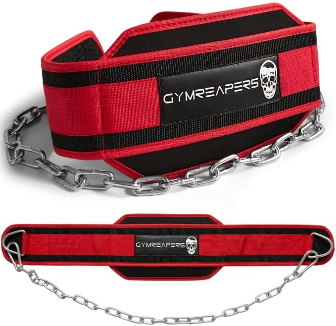 Gymreapers Dip Belt With Chain For Weightlifting, Pull Ups, Dips - Heavy Duty Steel Chain For Added Weight Training