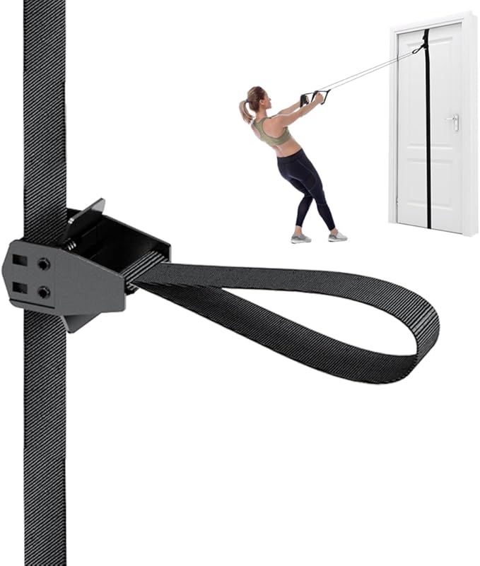 Door and Wall Moveable Anchor Straps with Adjustable Multi Point for Resistance Bands, Workout Attachment for Home Gym, Fits 6-8 ft Doors