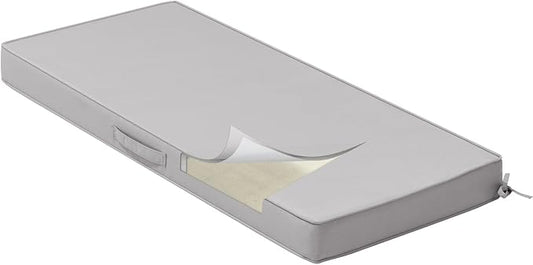 Crestlive Products Outdoor Bench Cushion 42 x 18 Inch, Waterproof Patio Bench Cushions for Outdoor Furniture, Porch Swing Replacement Pad with 30D Foam, Adjustable Straps and Portable Handle, Gray