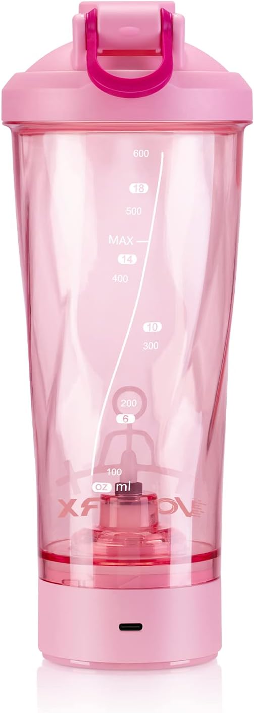 VOLTRX Premium Electric Protein Shaker Bottle, Made with Tritan - BPA Free - 24 oz Vortex Portable Mixer Cup/USB Rechargeable Shaker Cups for Protein Shakes