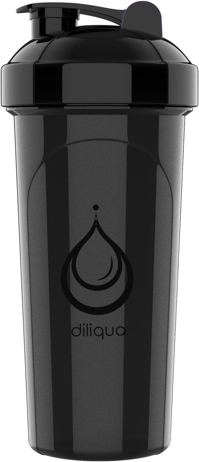 2 PACK, Double 24 oz Shaker Bottles with Powerful Wire Whisks for Protein Mixes | Leakproof Blender Shaker Bottles (Black)| BPA-Free & Dishwasher Safe | Shaker Cup for Protein Shakes