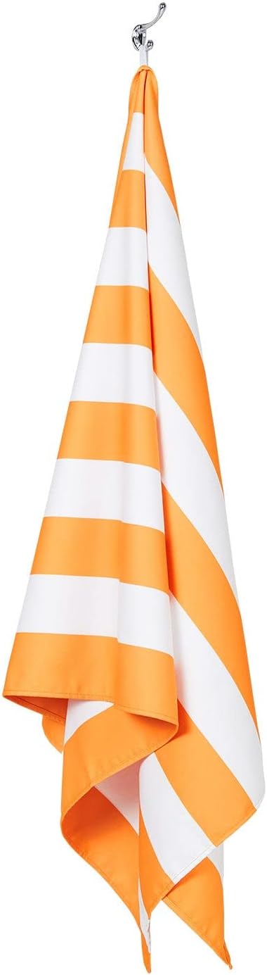 Dock & Bay Beach Towel - Quick Dry, Sand Free - Compact, Lightweight - 100% Recycled - Includes Bag - Cabana - Ipanema Orange - Extra Large (200x90cm, 78x35)