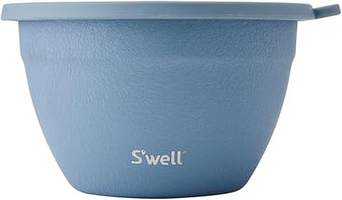 S'well Stainless Steel Salad Bowl Kit 64oz, Desert Sky, Comes with 2oz Mini Canister and Removable Tray for Organization, Leakproof, Easy to Clean, Dishwasher Safe