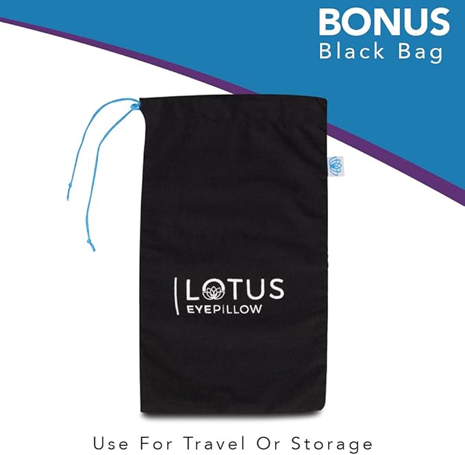 Lotus Weighted Lavender Eye Pillow – Aromatherapy Eye Mask for Meditation, Yoga & Relaxation – Natural Self-Care Gift for Women & Men- Blue