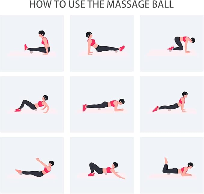 Hard Lacrosse Ball Massage Ball Therapy. Firm Trigger Point Massager Tool for Deep Tissue Yoga Physiotherapy Myofascial Release Muscle Relax Plantar Fasciitis Pain Relief (2 Pack) (Pink)