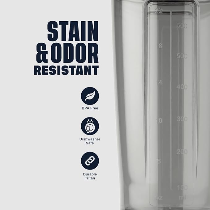 BlenderBottle Shaker Bottle Pro Series Perfect for Protein Shakes and Pre Workout, 32-Ounce, Pebble Grey