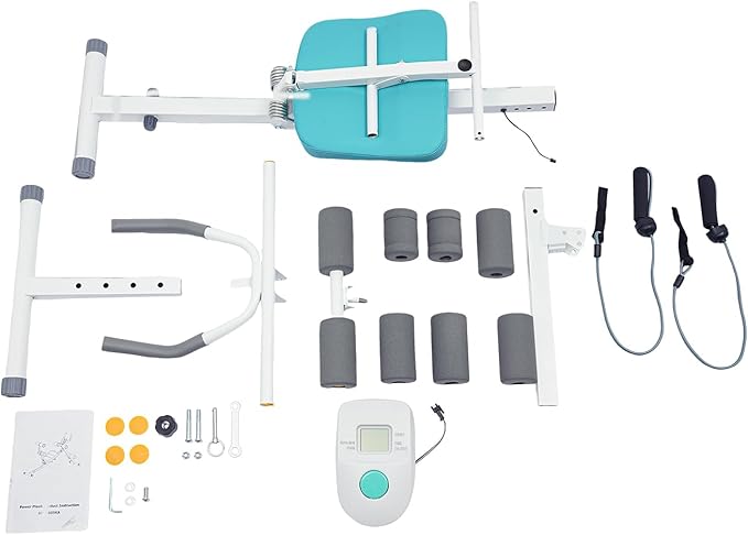 Ab Workout Equipment, Foldable Core Abs Exercise Machine Adjustable Ab Machine Full Body Workout with Resistance Bands & LCD Display for Home Gym