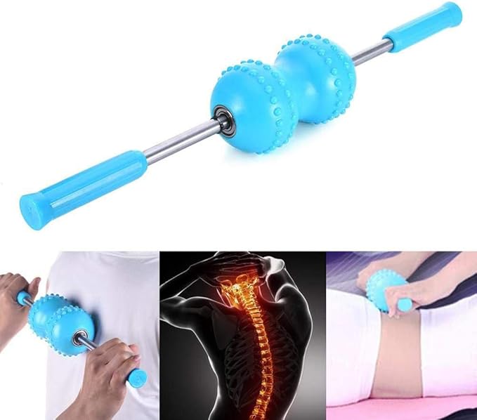 Back Roller, Multifunctional Muscle Roller Stick, 18.9 Inch Stick Massage Rollers, Blue Foam Rollers for Yoga, Recovery, Workouts